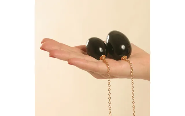 Izanami - Insertable Black Egg With Gold Chain, Black Bow And Pendant