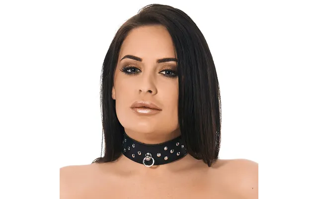 Leather 1.5 Inch 4 Cm Wide Collar With Rivets