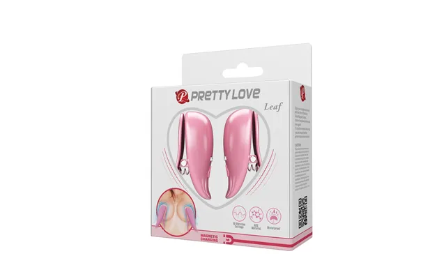 Pretty Love Leaf Wireless Vibrating Nipple Clamps Pink