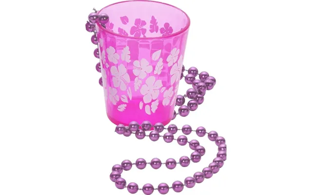 Shot Glass On Beads - Hot Pink
