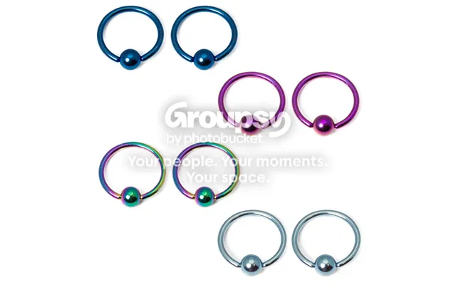 16 Gauge Anodized Titanium Captive Bead Ring - Sold In Pairs