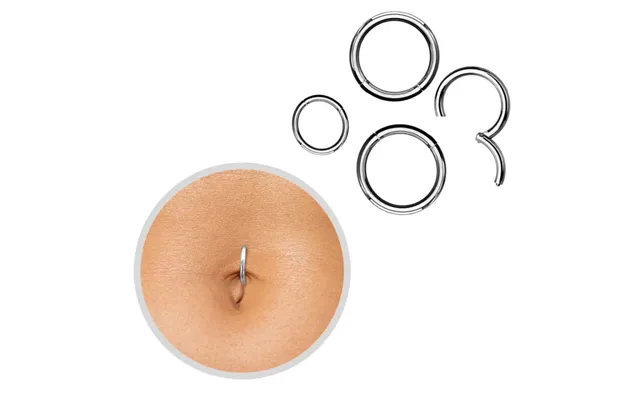 16g 14g Belly Button Ring Hinged Clicker Hoop Segment Ring
