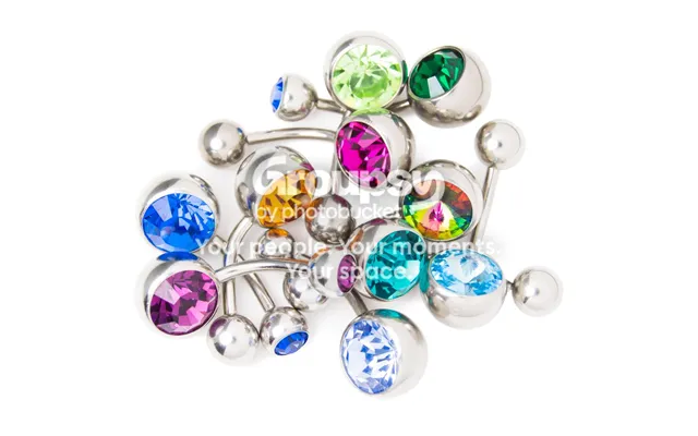 Assorted Belly Ring Mix - 10 Pack Large Cz Gems