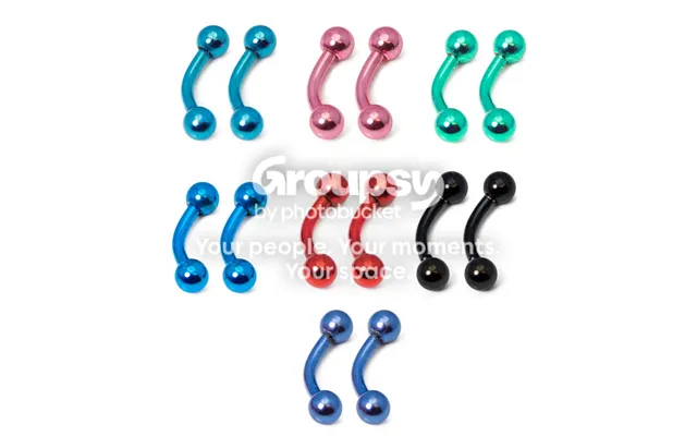 Curved Barbells Micro Size 16g-1 4 6mm W 3mm Ball Fits Eyebrow Rook Tragus - Sold In Pairs