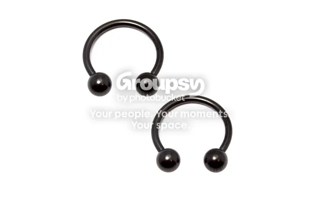 Pair Of Black I.p. Coated, 14 Gauge 316l Surgical Steel Horseshoe Rings - T5-14g-1 2-black