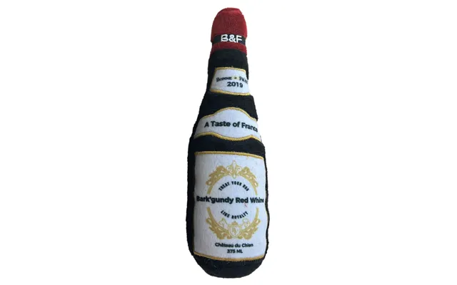 Wine Bottle Squeaky Dog Plush Toy Bark'gundy Red Whine - Small