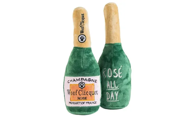 Woof Clicquot Rose Champagne Bottle Plush Toy - Xl