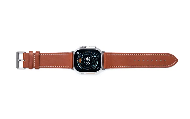 Classic Leather Strap - Deep Amber Stainless Steel