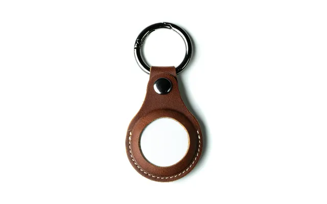 Leather Airtag Keychain - Light Mahogany Single