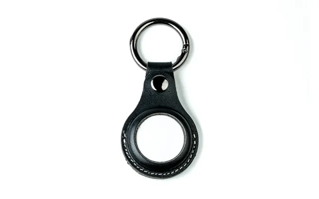 Leather Airtag Keychain - Onyx Black Single