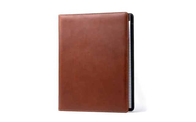 Leather Padfolio With Ipad Sleeve - Light Mahogany