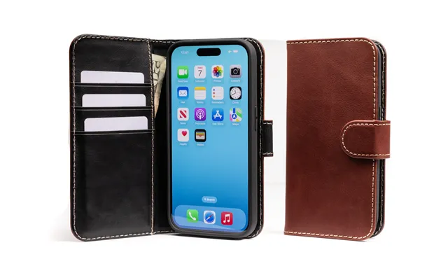 Modern Pocket Book Wallet Case For Iphone 15 Pro - Mahogany