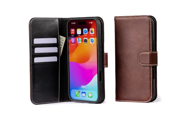 Modern Pocket Book Wallet Case For Iphone 16 Pro Max - Mahogany