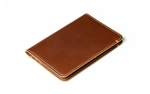 Slim Passport Leather Wallet - Light Mahogany