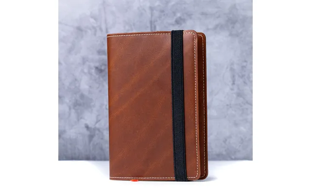 Small Leather Journal Cover - Light Mahogany Dot