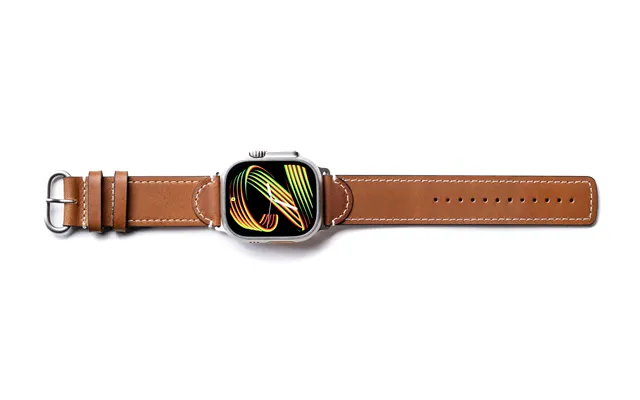 Ultra Leather Band For Apple Watch - Bourbon Titanium Finish
