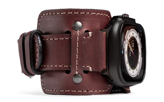 Vintage Leather Cuff For Apple Watch - Mahogany Black