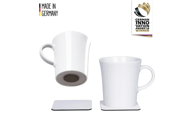 Silwy Porcelain Magnetic Handle Cups Incl. Metal-nano-gel-pads Whi