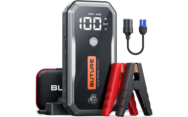 Buture Beta03 Car Battery Jump Starter 5000a 400 Lumen Wide Angle Light - Built In Compass