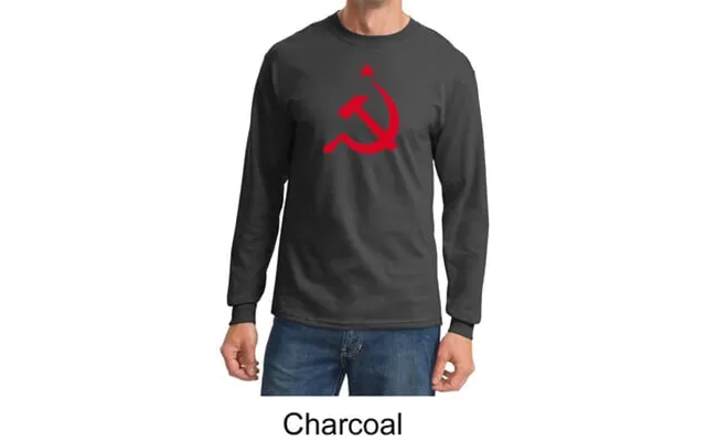 Russian Shirt Hammer And Sickle Red Print Adult Long Sleeve Shirt