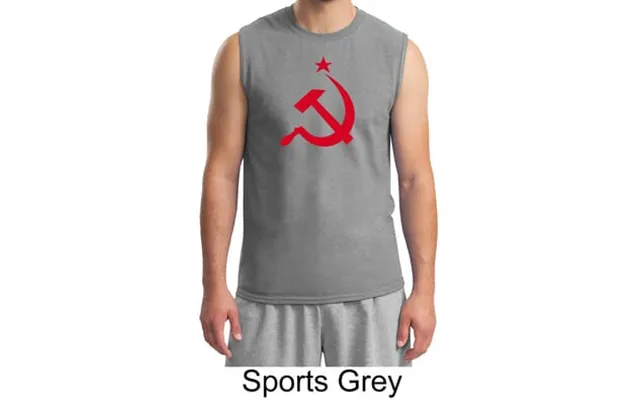 Russian Shirt Hammer And Sickle Red Print Adult Muscle Shirt