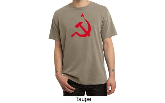 Russian Shirt Hammer And Sickle Red Print Adult Pigment Dyed T-shirt