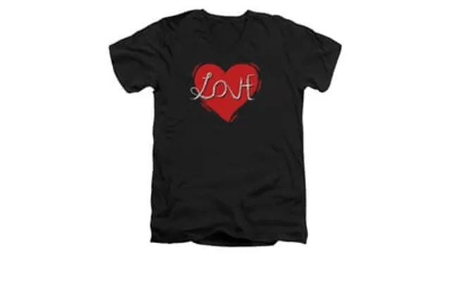 Valentine's Day Shirt Slim Fit V Neck Love Hate Black Tee T-shirt