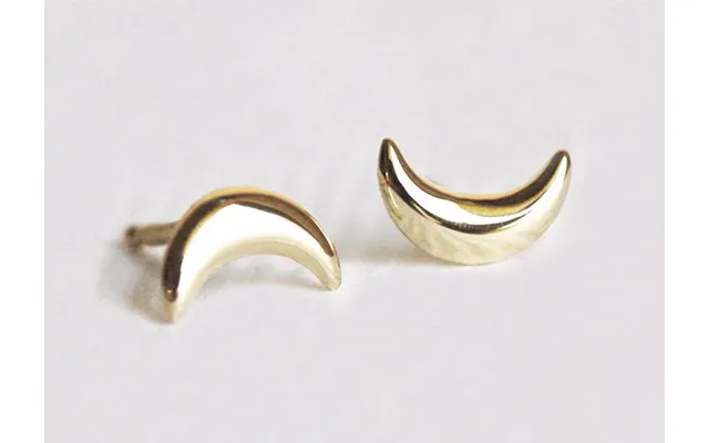 Gold Moon Earrings, Gold Crescent Earrings - 14k Rose Gold