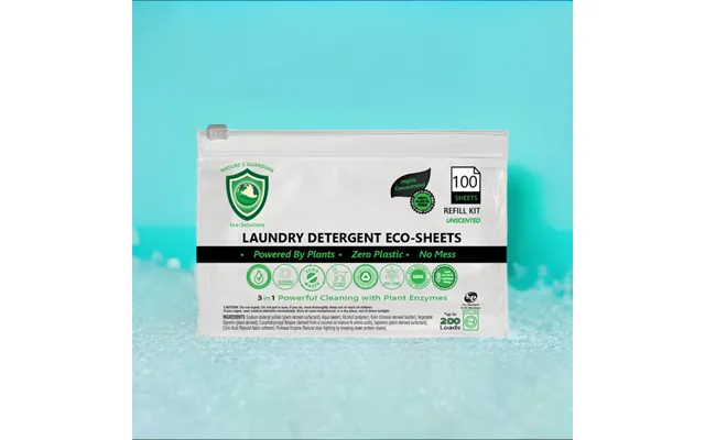 100 Ct. Refill Kit, Ultra Concentrated, Chemical-free, Laundry Detergent Eco-sheets Unscented & Naturally - Spring Meado