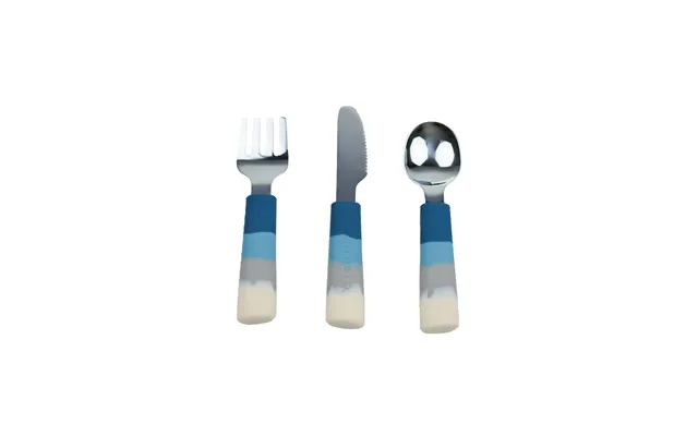 3 Piece Cutlery Set For Kids And Toddlers - Blue