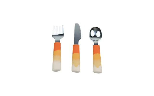 3 Piece Cutlery Set For Kids And Toddlers - Orange