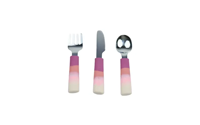 3 Piece Cutlery Set For Kids And Toddlers - Pink