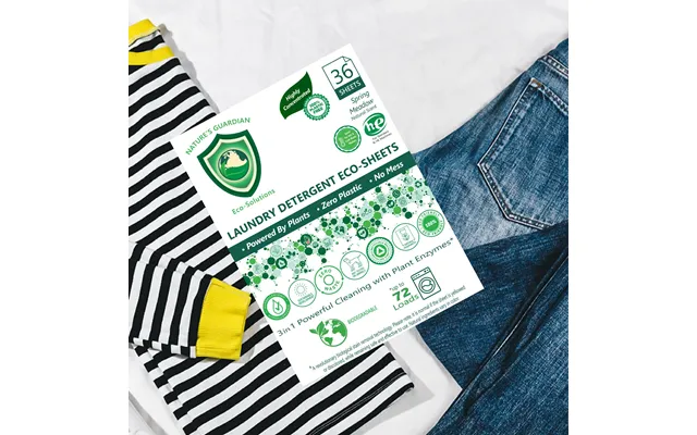36 Ct. Up To 72 Loads Ultra Concentrated Chemical-free, Laundry Detergent Eco-sheets Unscented & Naturally Scented Optio