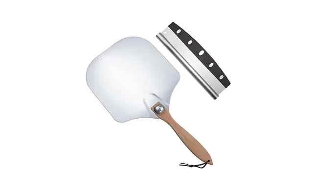 Anygleam 35.5x30.5cm Pizza Cutter And Shovel With Foldable Wooden Handle Bakeware Kitchen Tools No Oxidation