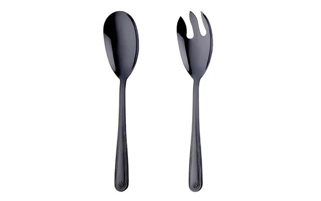 Anygleam Black Giant Spoon & Fork Set 2-piece Stainless Steel