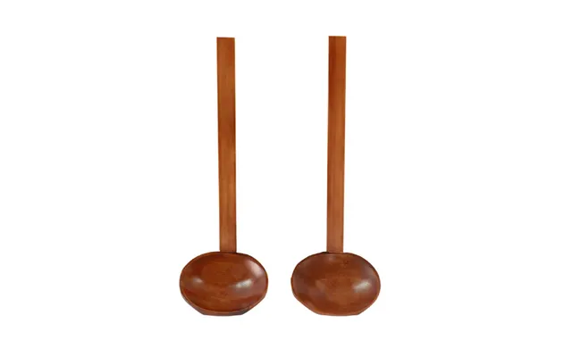Anygleam Brown 2pcs Wooden Ladle Food Kitchen Tableware