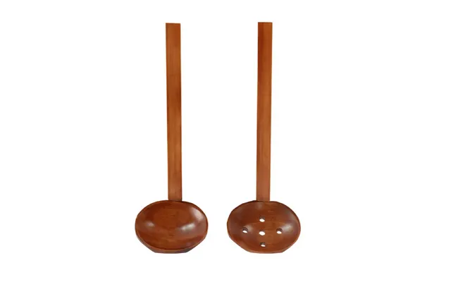Anygleam Brown 2pcs Wooden Ladle Mix Style Food Kitchen Tableware