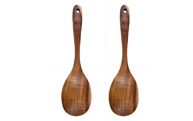Anygleam Brown 2pcs Wooden Spoon Ladle Kitchen Tableware
