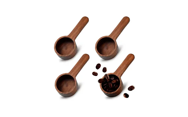 Anygleam Brown 4pcs Wooden Measuring Spoon Coffee Scoop Kitchen Tableware