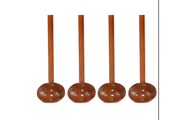 Anygleam Brown 4pcs Wooden Strainer Soup Spoon Kitchen Tableware