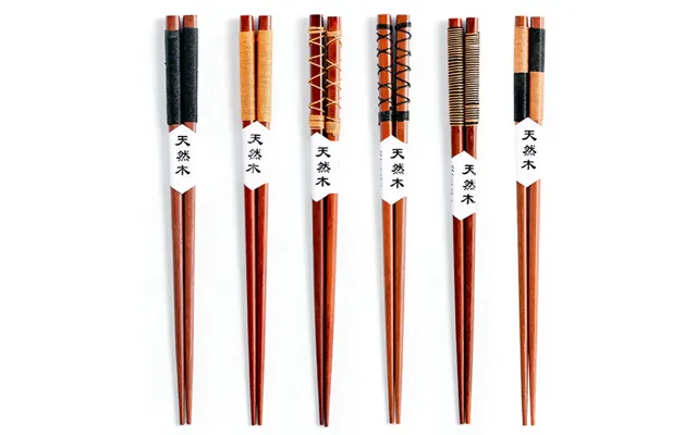 Anygleam Brown 6pairs Wooden Chopsticks Reusable Kitchen Tableware
