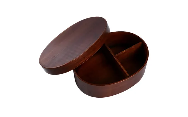 Anygleam Brown Wooden Bento Lunch Box Food Kitchen Tableware