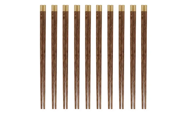 Anygleam Dark Brown 10pairs Wooden Chinese Sticks Set Food Kitchen Tableware