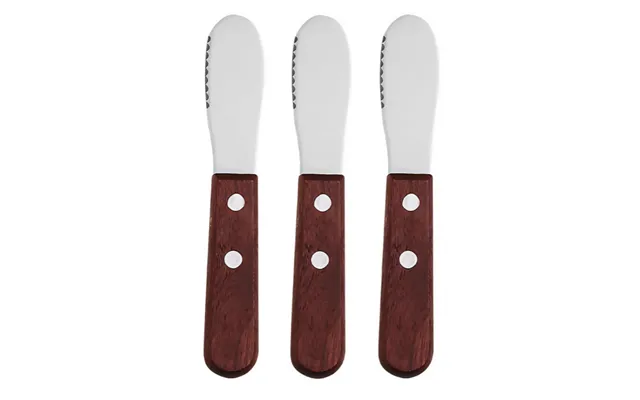 Anygleam Dark Brown 3pcs Wooden Butter Knife Kitchen Food Kitchen Tableware