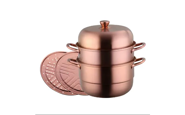 Anygleam Food Steamer Rose Gold Three Layer Thick Stainless Steel Universal Cooking For Induction Cooker Gas Stove Steam