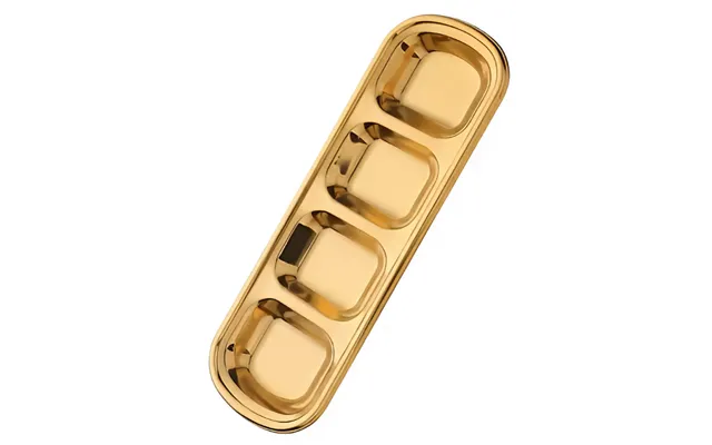Anygleam Gold Stainless Steel 4-grid Sauce Dish Seasoning & Dipping Plates For Kitchenware