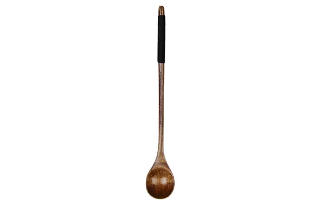 Anygleam Natural Brown 6pcs Wooden Tea Long Spoon Kitchen Tableware