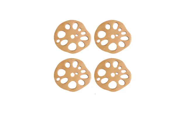Anygleam Natural Wood 4pcs Wooden Coaster Mat Food Kitchen Tableware
