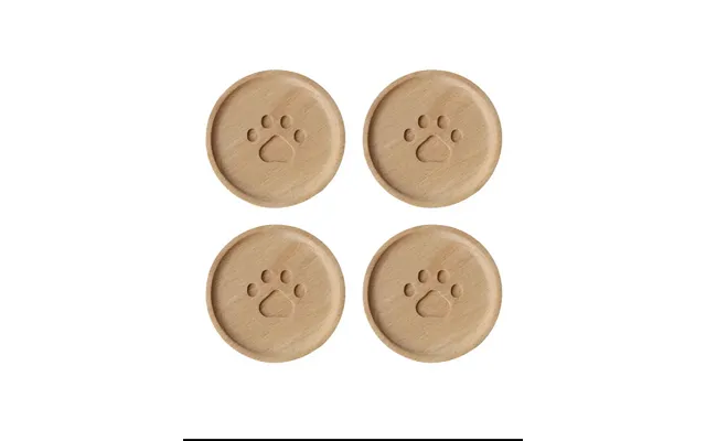 Anygleam Natural Wood 4pcs Wooden Cup Coaster Kitchen Tools Accessories