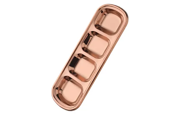 Anygleam Rose Gold Stainless Steel 4-grid Sauce Dish Seasoning & Dipping Plates For Kitchenware
